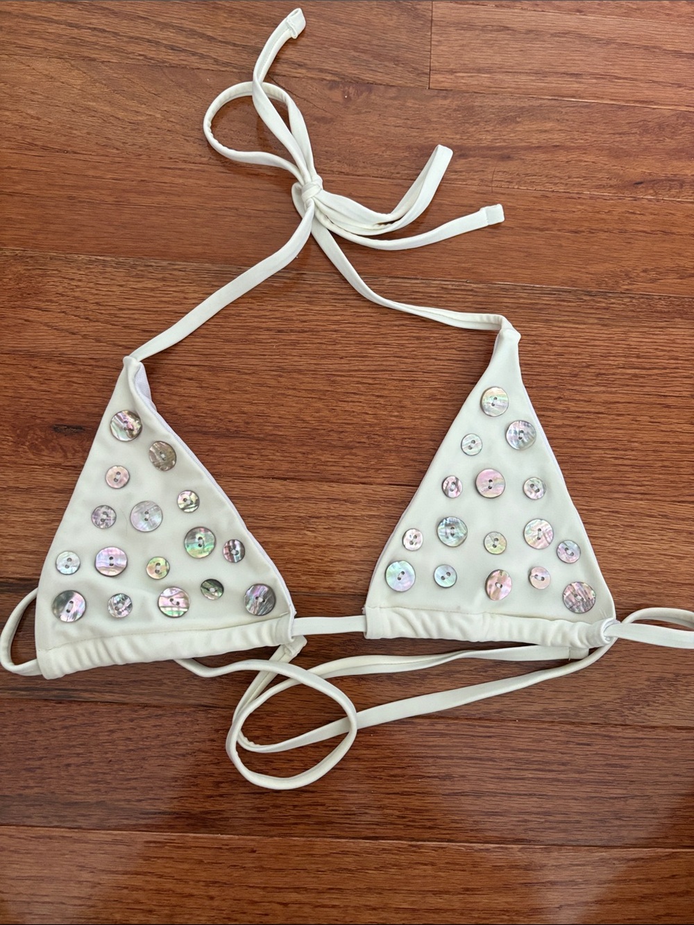 NEW IN BAG SHEIN Women' Off White Cheeky Bikini Set With Buttons Size Medium - Picture 6 of 9